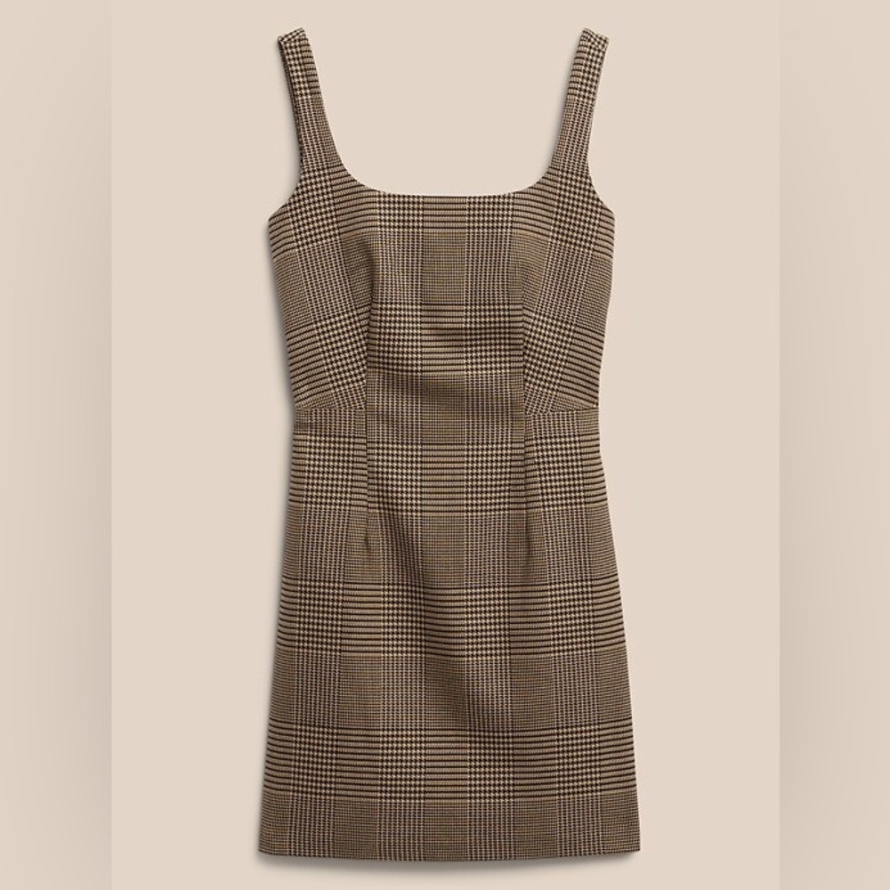 Banana Republic Checkered Brown Mini Dress